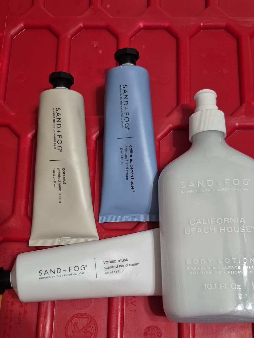 California Beach House Body Lotion & Hand Cream Set - White, Blue, Cream